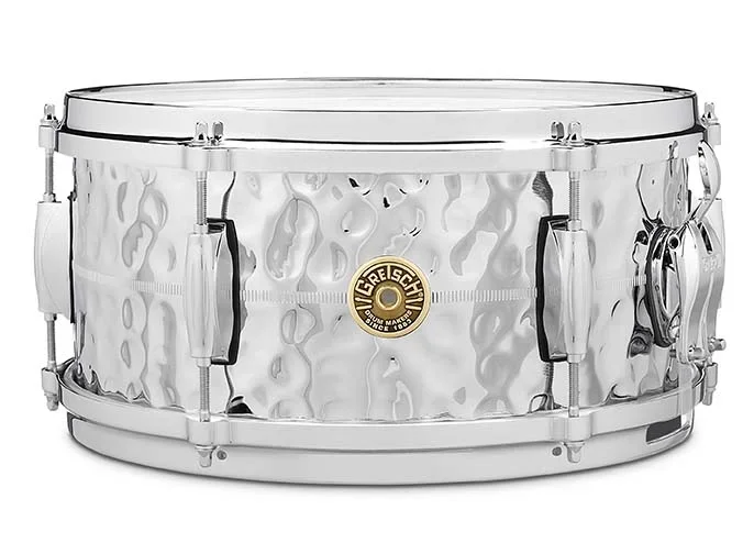 Gretsch USA Custom 6×13 Hammered Chrome Over Brass Snare Drum