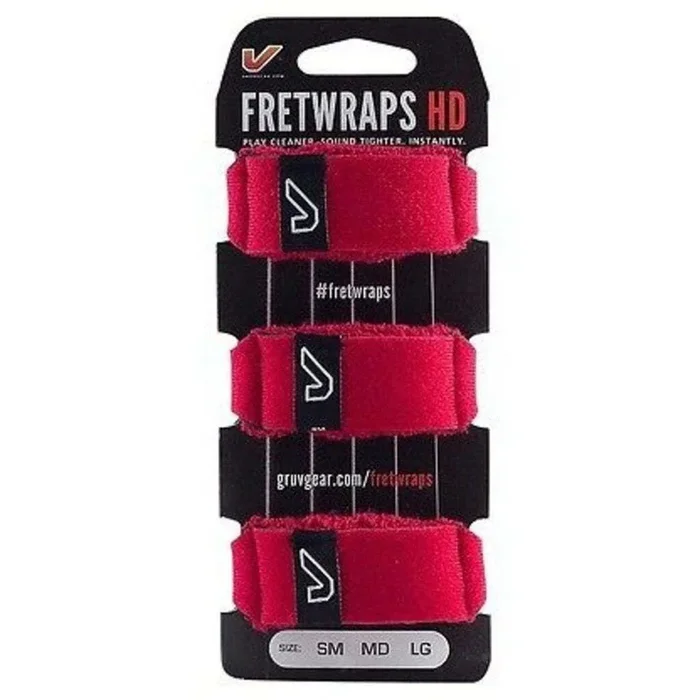 Gruv Gear FretWraps HD ‘Fire’ String Muters 3-Pack (Red, Medium)