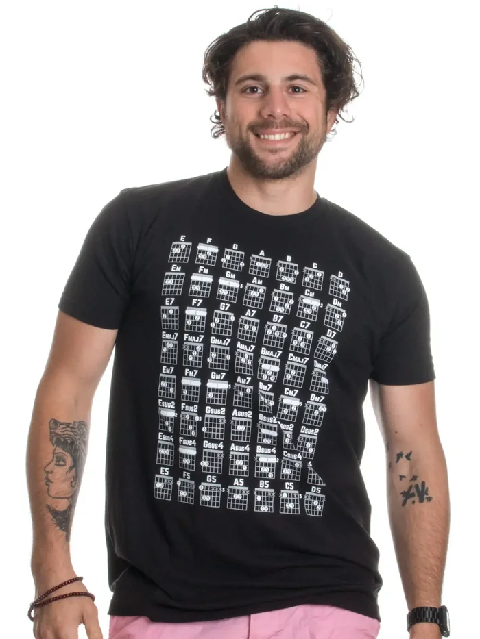 Guitar Chord Chart Musician Guitarist T-Shirt – M
