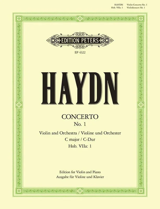 Haydn – Concerto No 1 C Hob 7A No 1 Violin/Piano (Softcover Book)