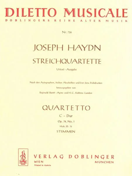 Haydn: String Quartet in C Major, Hob. III:72, Op. 74, No. 1