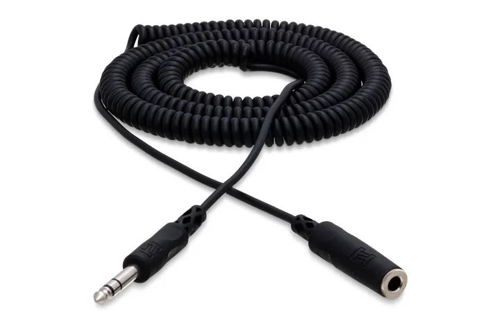 Headphone Extension Cable – 1/4 in TRS to 1/4 in TRS – Coiled Cable