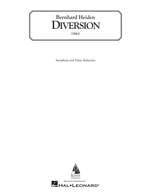 Heiden – Diversion Alto Sax/Piano (Softcover Book)