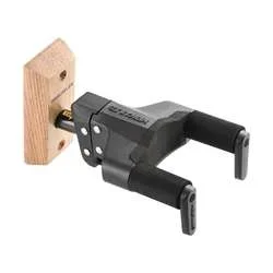 Hercules GSP38BW PLUS Auto Grip System (AGS) Wall Mount Guitar Hanger – Wood Base, Short Arm