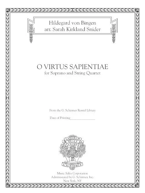 Hildegard-Snider: O virtus Sapientiae (arr. for soprano & string quartet)