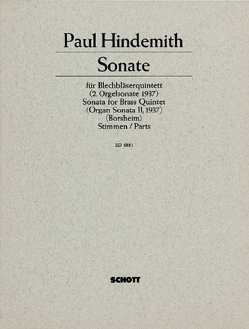 Hindemith: Organ Sonata No. 2 (arr. for brass quintet)