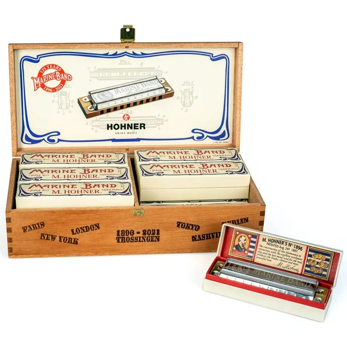Hohner Marine Band 125th Anniversary Edition Harmonica Counter Display – 12 pcs