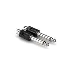 Hosa GPR-101 In-Line Adapter (Pair) – RCA (F) to 1/4in TS (M)