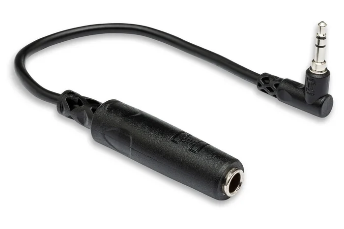 Hosa Headphone Adapter 1/4 in TRS to Right-angle 3.5 mm