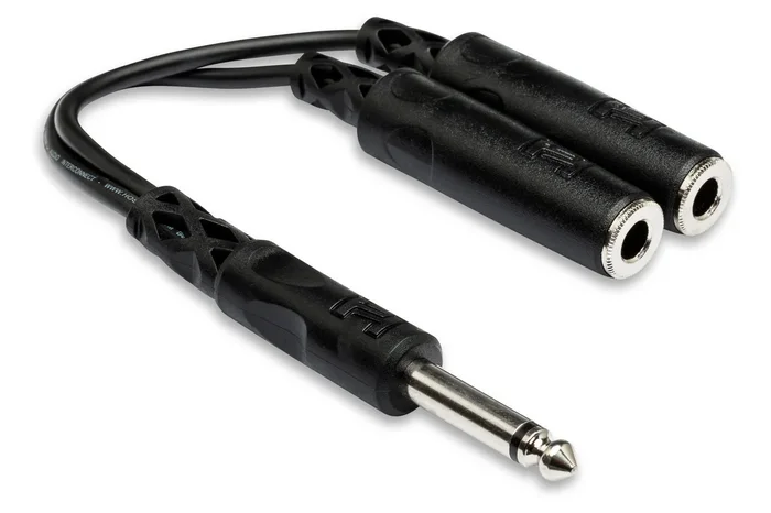 Hosa Y Cable 1/4 in TS to Dual 1/4 in TSF