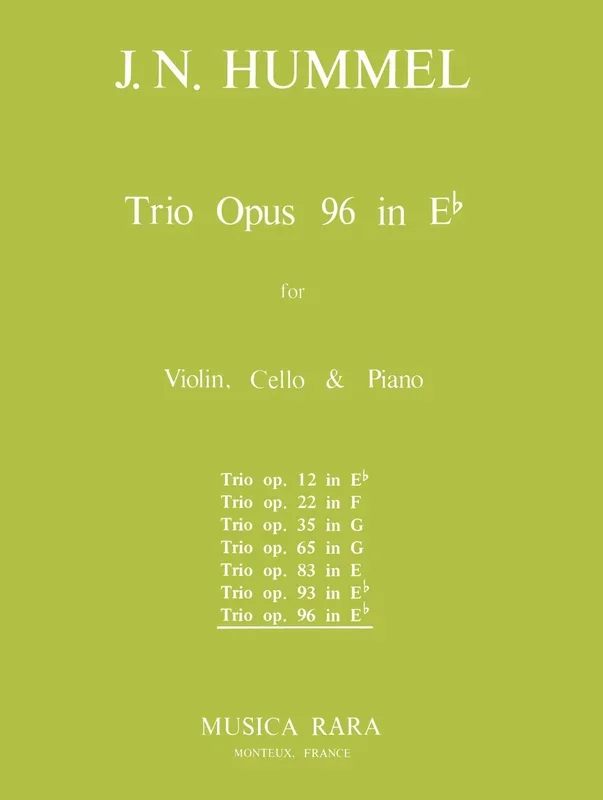 Hummel: Piano Trio in E-flat Major, Op. 96