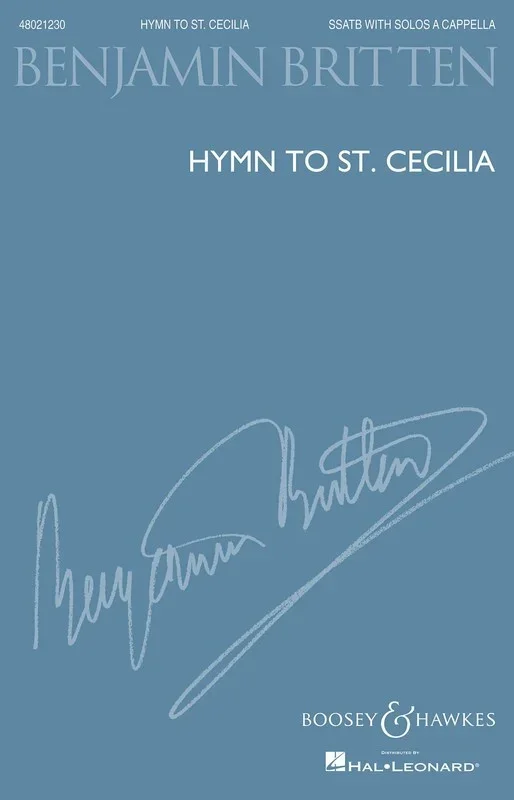 Hymn To St Cecilia SSATB With Solos A Cappella Book