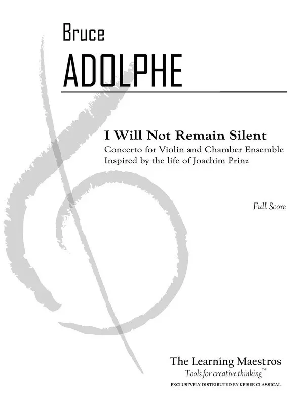 I Will Not Remain Silent Concerto Violin Full Score (Pod) (Softcover Book)