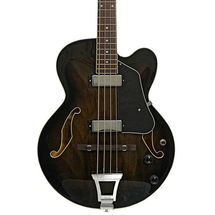 Ibanez Artcore AFB200 Hollowbody Electric Bass Guitar, Transparent Black Sunburst