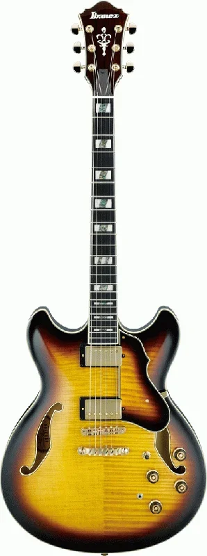 Ibanez AS153 Artstar Model Semi Hollow Electric Guitar W/Case (Antique Yellow Sunburst)