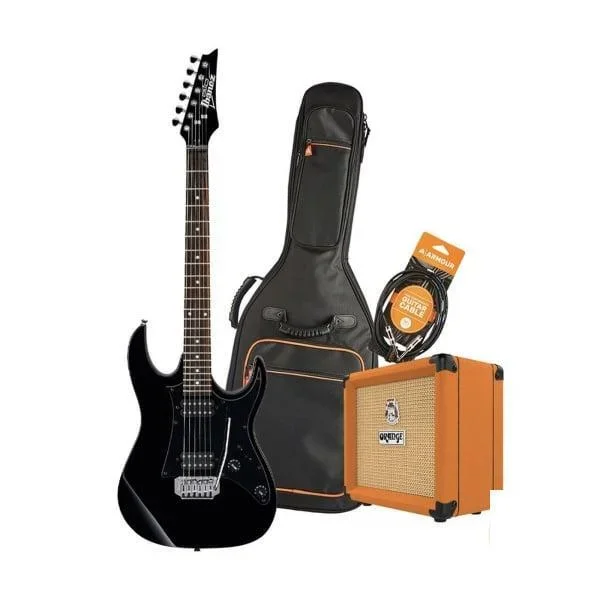 Ibanez RG20 EX BKN Black Electric Guitar Pack w- Crush 12w Amp and Accessories