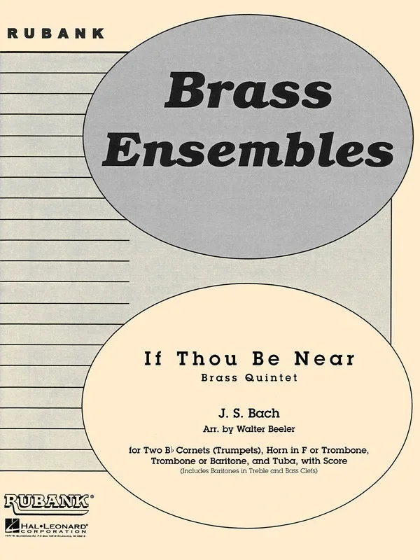If Thou Be Near Brass Quintet Arr Beeler (Music Score/Parts)