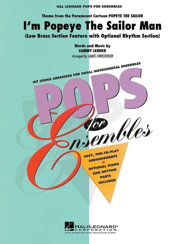 Im Popeye The Sailor Man Pens2-3 Low Brass Ensem (Music Score/Parts)