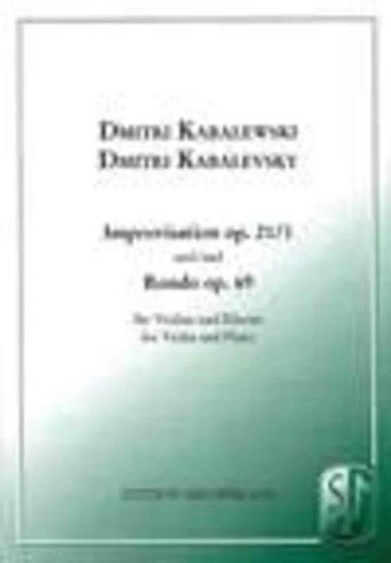 Improvisation Op 21 No 1 And Rondo Op 69 Violin/Piano (Softcover Book)