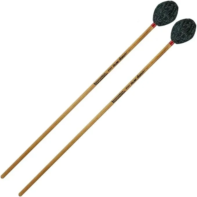 Innovative Percussion Medium Hard Marimba Mallets – Charcoal Yarn – Birch