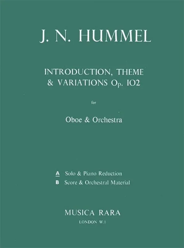Introduction Theme And Variations Op 102 Oboe/Piano (Softcover Book)
