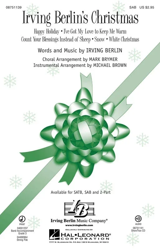 Irving Berlins Christmas SAB (Opt Concert Band So Chl) (Octavo)