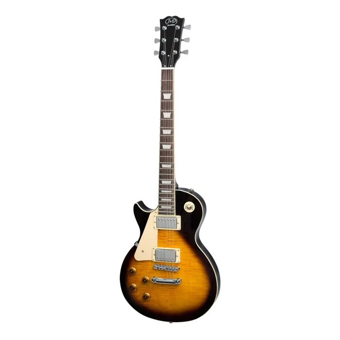 J&D Luthiers Left Handed LP Style Electric Guitar (Vintage Sunburst)