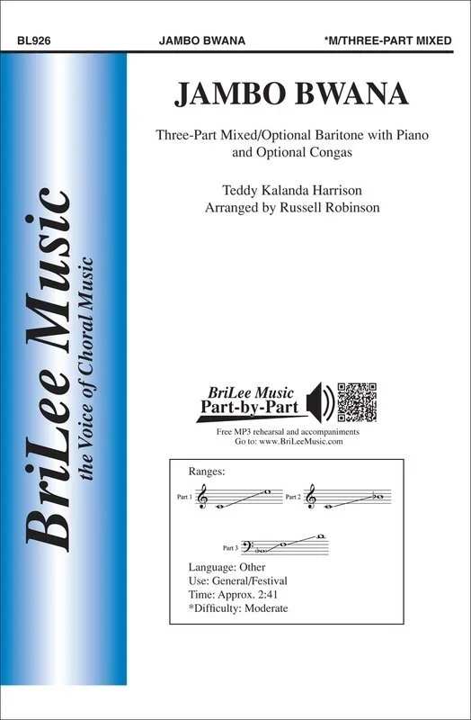 Jambo Bwana 3 Part Mixed (Octavo) Book