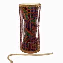 Jamtown Kente Cloth 15″ Talking Drum