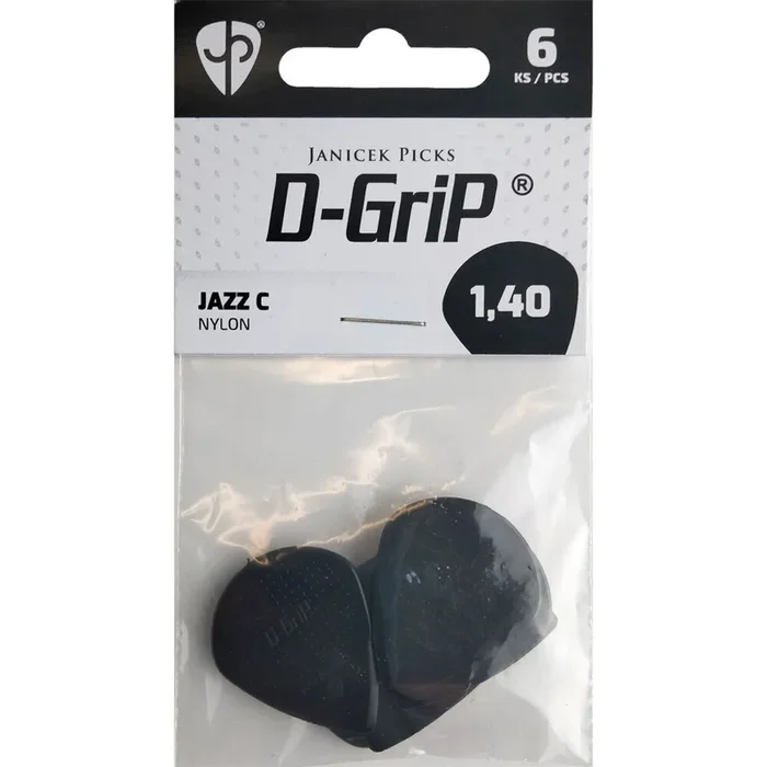 Janicek D-Grip Jazz-C Series Pick in Black (1.40mm) – 6pk