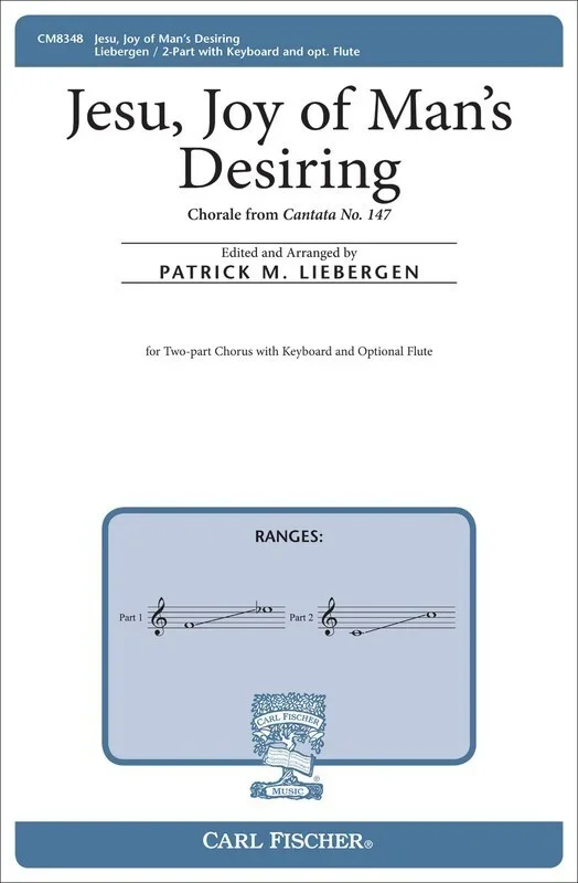 Jesu Joy Of Mans Desiring 2 Part (Octavo) Book