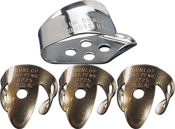 Jim Dunlop 1 x Nickel Silver Thumb Pick & 3 x Brass .0225 IN Finger Picks, Banjo