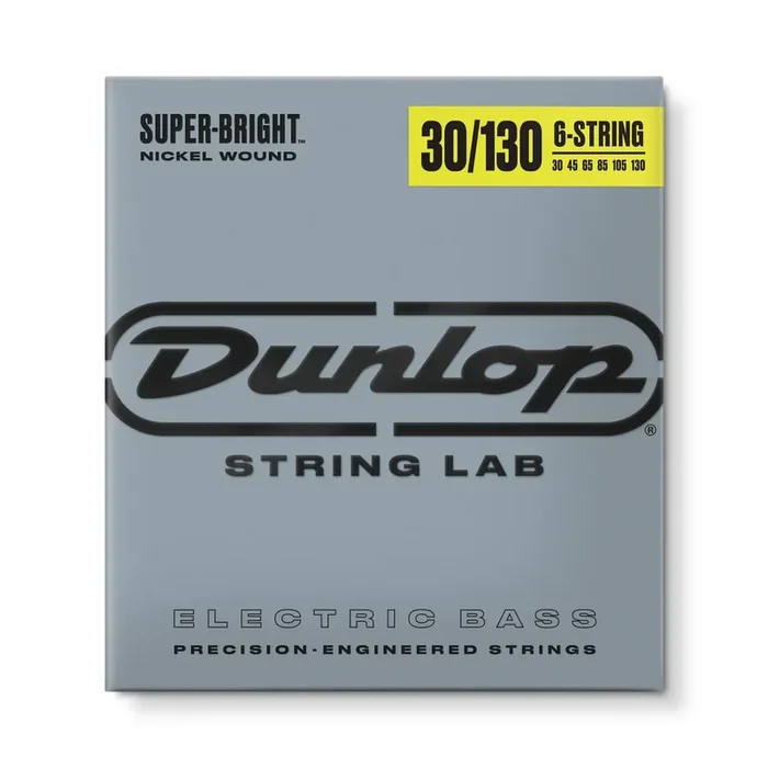 Jim Dunlop Super Bright Nickel Wound 6-String Bass Guitar String Set 30-130