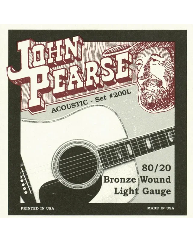 John Pearse 200L 80/20 Bronze Light Acoustic Guitar Strings
