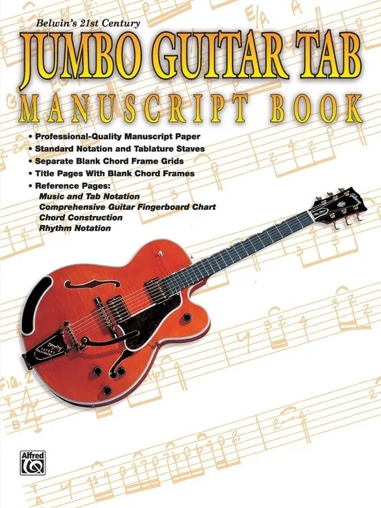 Jumbo Guitar Tab Manuscript Book 80P