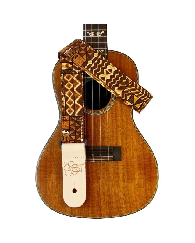 Kala 1.5″ Ukulele Strap, Brown Tapa Design