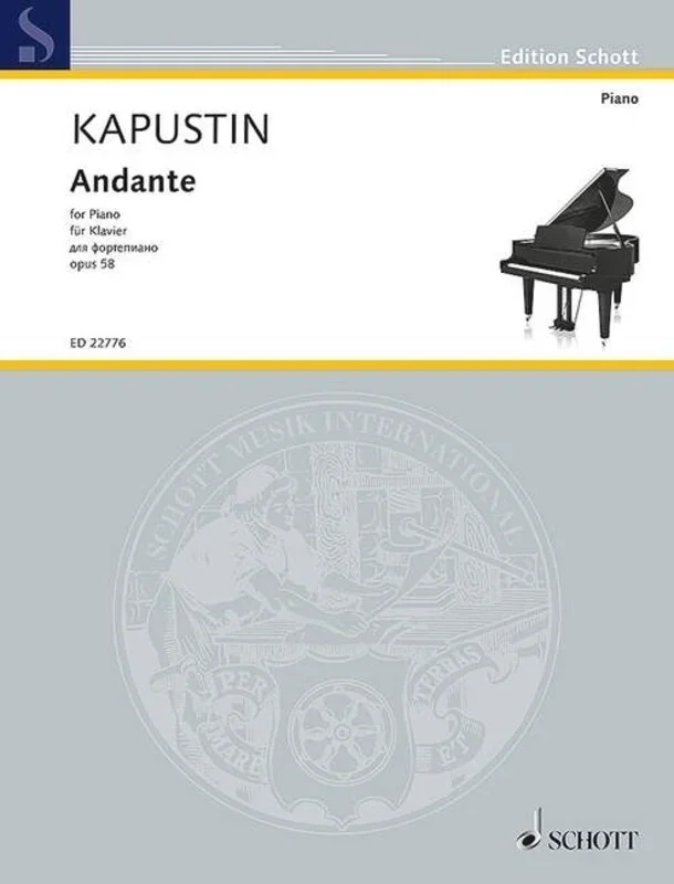Kapustin – Andante Op 58 For Piano (Softcover Book)