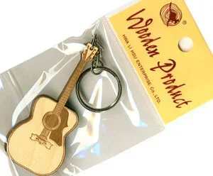 Key Chain-Wooden Western Guitar