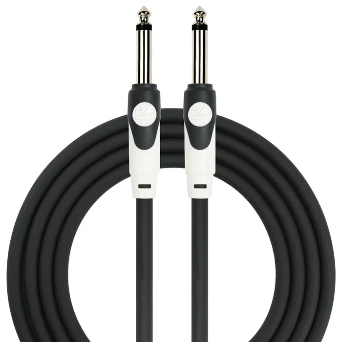 Kirlin 20FT Black LightGear Instrument Cable – 1/4″ Mono Plug, 20 Gauge
