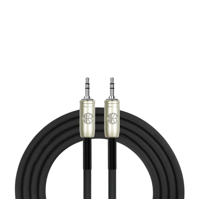 Kirlin AP468PR-10 Stereo 3.5mm TRS Patch Cable, 10-Foot, Black PVC Jacket