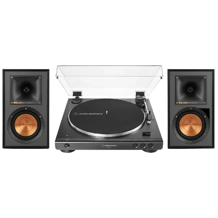 Klipsch R-51PM Powered Bluetooth Speaker (Black) with 60XBT-BK Fully Automatic Belt-Drive Stereo Turntable (Bundle)