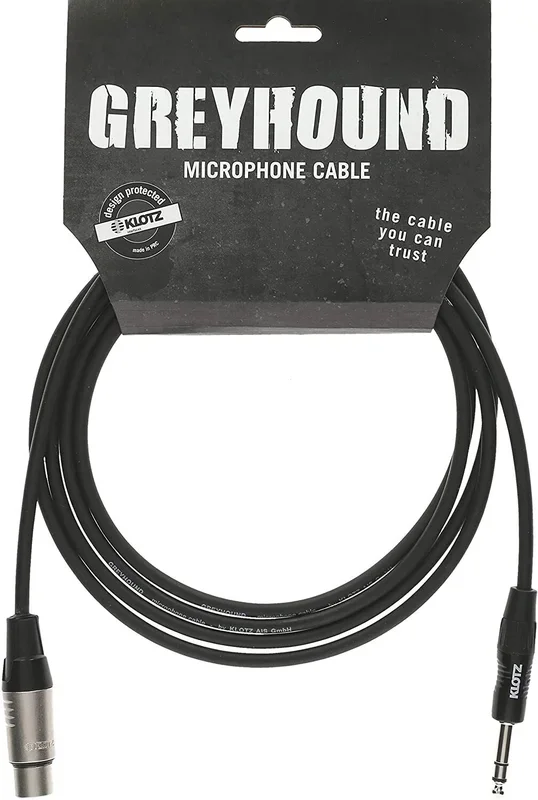 Klotz Greyhound 10M Mic Cable w/ Female XLR – Balanced Jack Plug GRG1FP1000