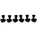 Kluson 3 Per Side Locking Revolution Series G-Mount Non-Collared Metal Keystone Tuning Machines Black