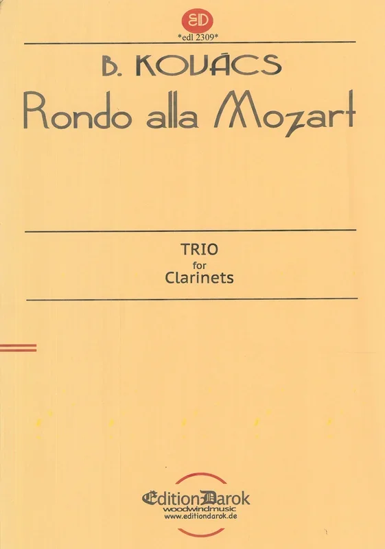 Kovács: Rondo alla Mozart (Version for Clarinet Trio)