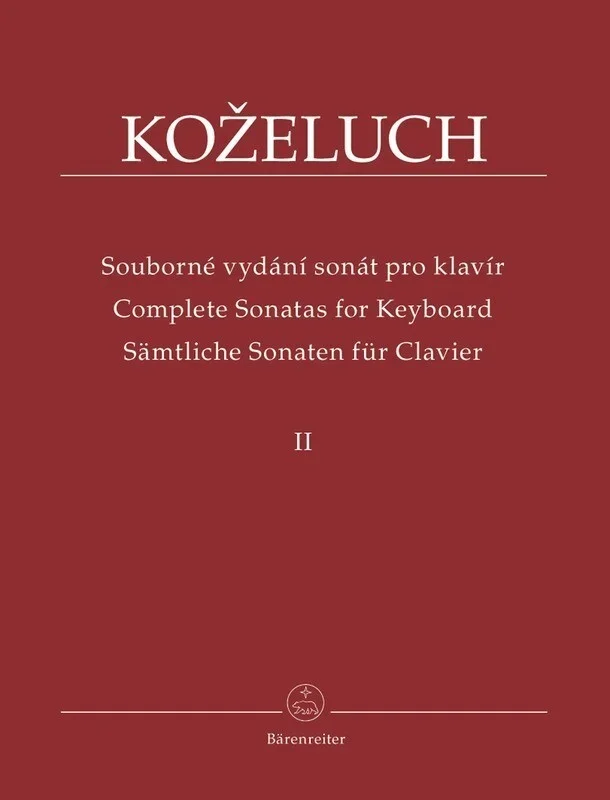 Kozeluch – Complete Sonatas Vol 2 (Softcover Book) Urtext Edition Book