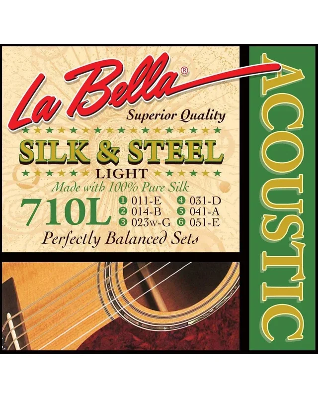 La Bella 710L Silk & Steel Light Gauge Acoustic Guitar Strings