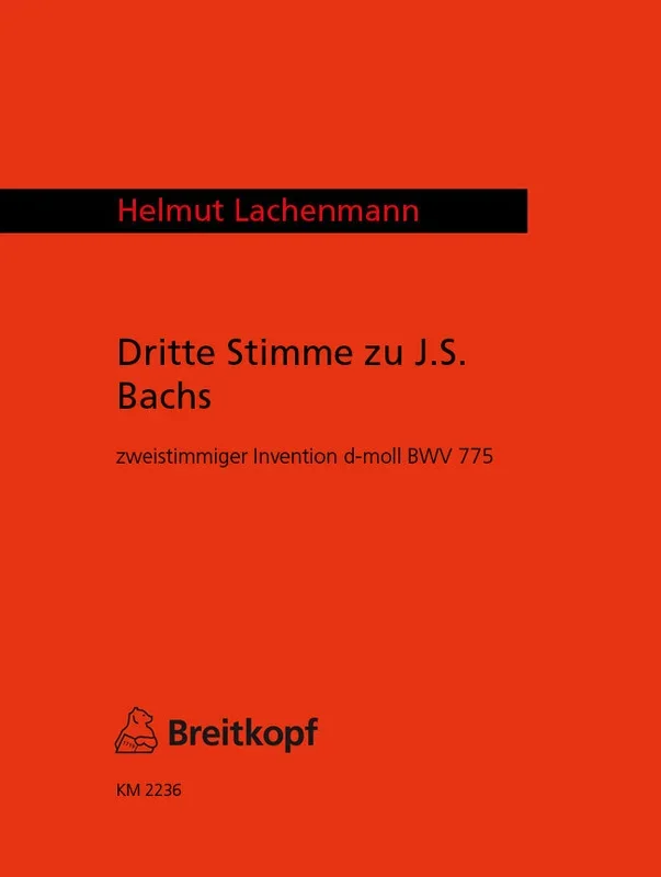 Lachenmann: Third Part to Bach’s Two-Part Invention in D Minor, BWV 775