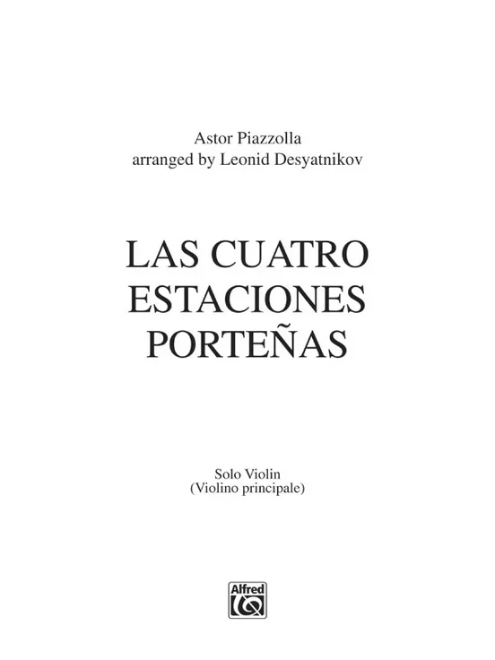 Las Cuatro Estaciones Portenas – Violin Part