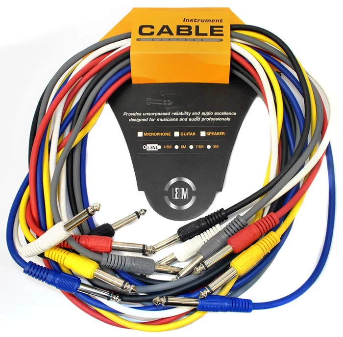 Leem 6ft FX Pedal Patch Cables 6pk (1/4″ Straight Plug – 1/4″ Straight Plug)