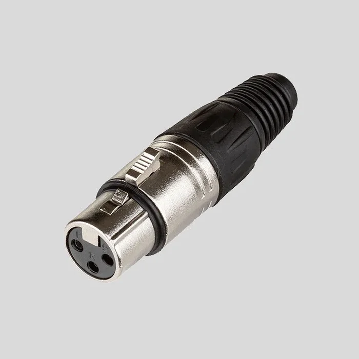 Leem Female XLR Cable Connector in Nickel (Pk-1)